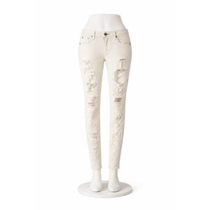 Rag & Bone White Thrash Skinny Jeans 26 Distressed USA Made W15020545WTH